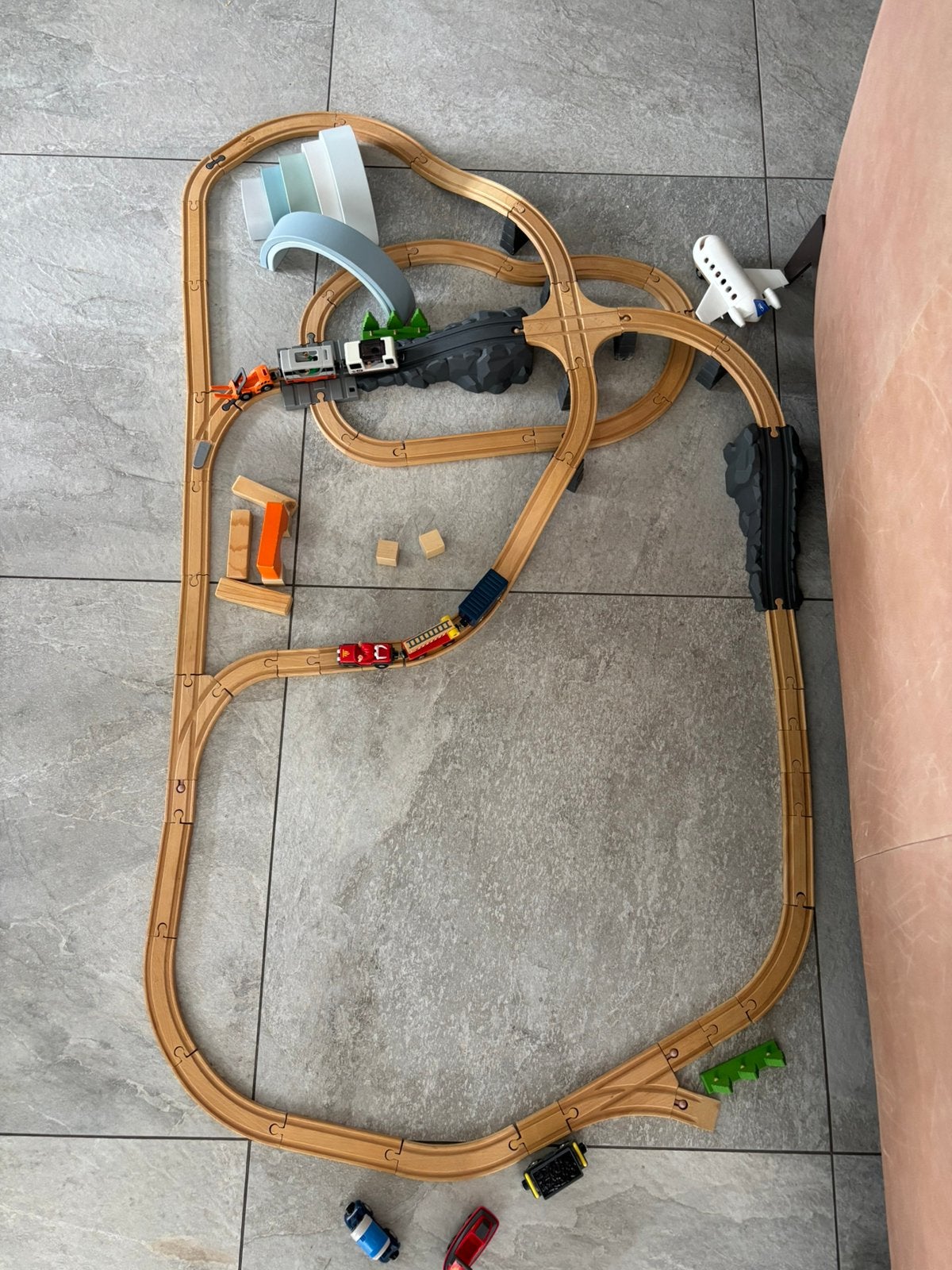 Houten treinbaan, Kinderen en Baby's, Ophalen of Verzenden, Gebruikt