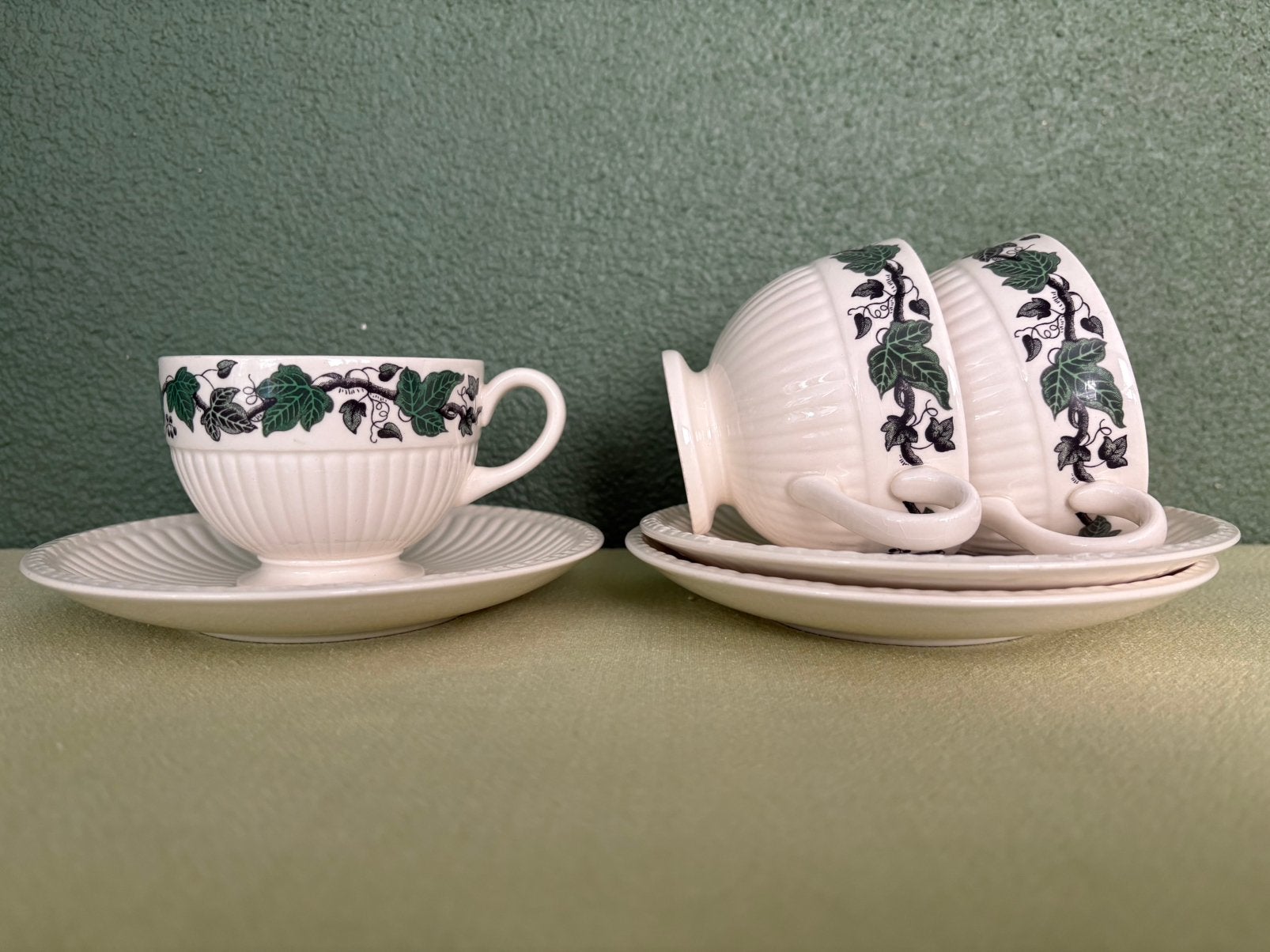 3x theekop en schotel Wedgwood Stratford, Ophalen of Verzenden