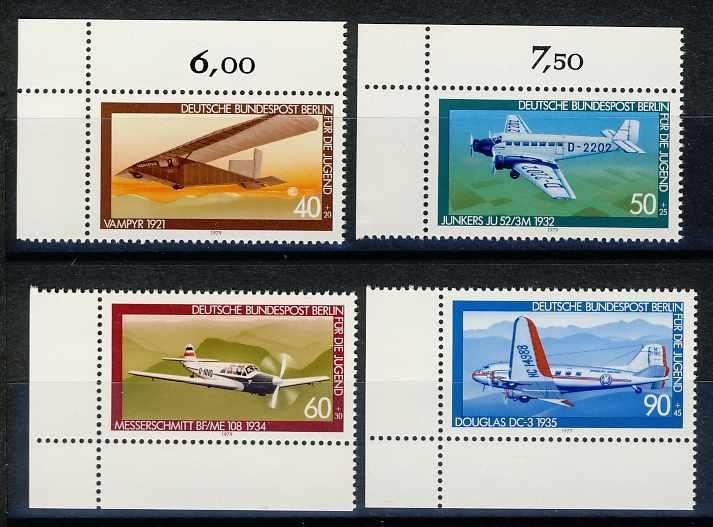 Berlijn 592/95 Vliegtuigen 1979 postfris, Ophalen of Verzenden, BRD, Postfris