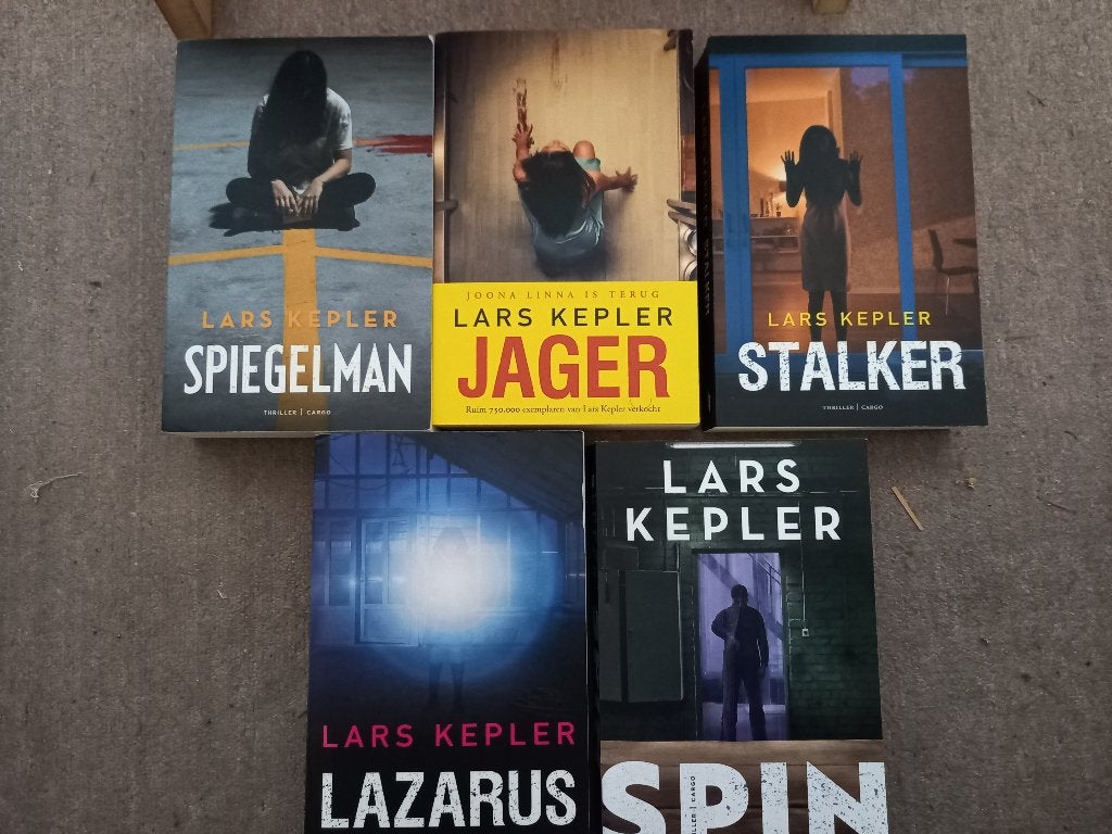 5 x Lars Kepler (Spin, Lazarus, Spiegelman), Ophalen of Verzenden, Gelezen, Lars Kepler