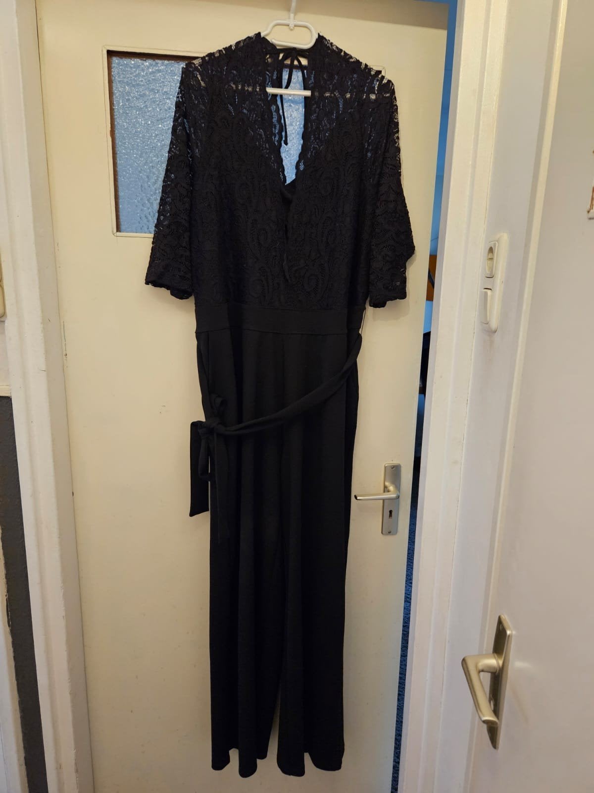 Elegante zwarte kanten jumpsuit, maat 52, Zwart, Maat 46/48 (XL) of groter, MS modi, Ophalen of Verzenden