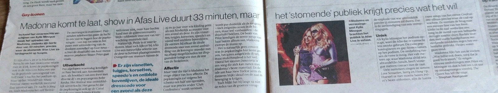 Madonna komt te laat , maar publiek krijgt wat t wil, Ophalen of Verzenden, 1980 tot heden, Tijdschrift