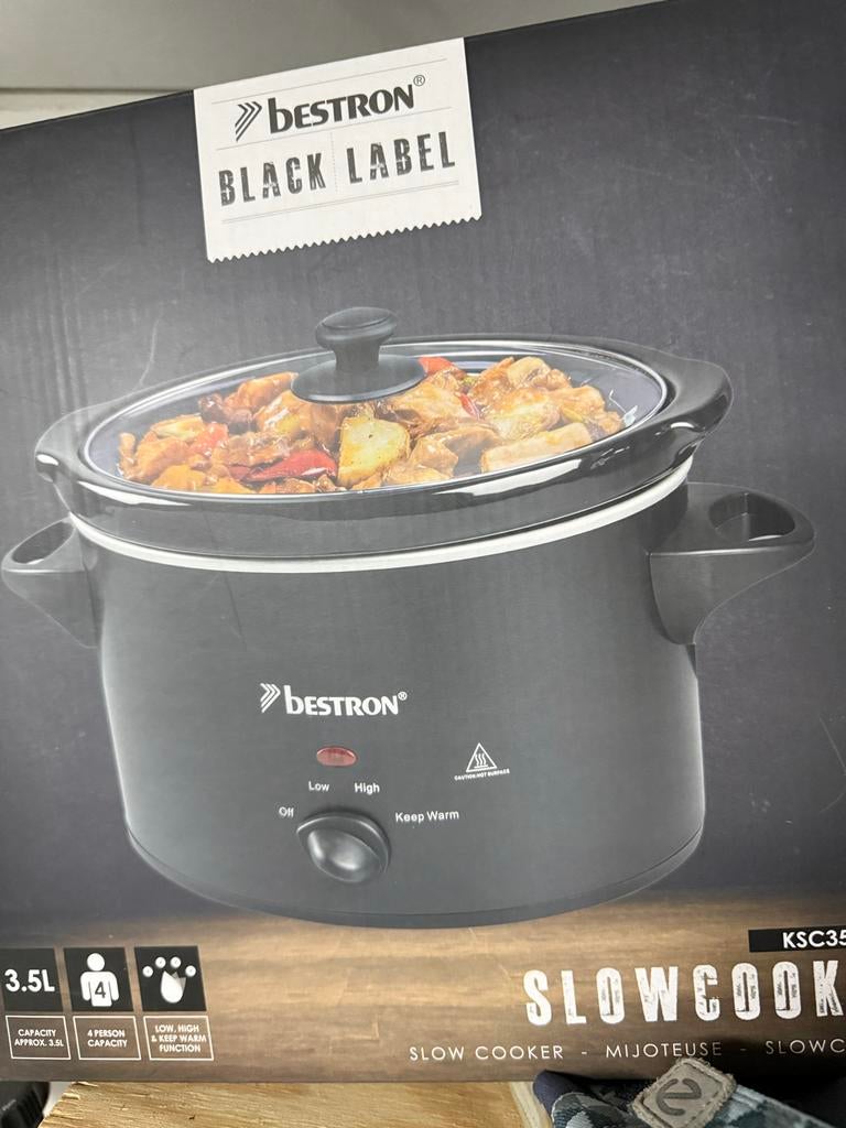 Bestron Black Label Slowcooker 3.5L KSC35 NIEUW in doos, Ophalen of Verzenden, Nieuw