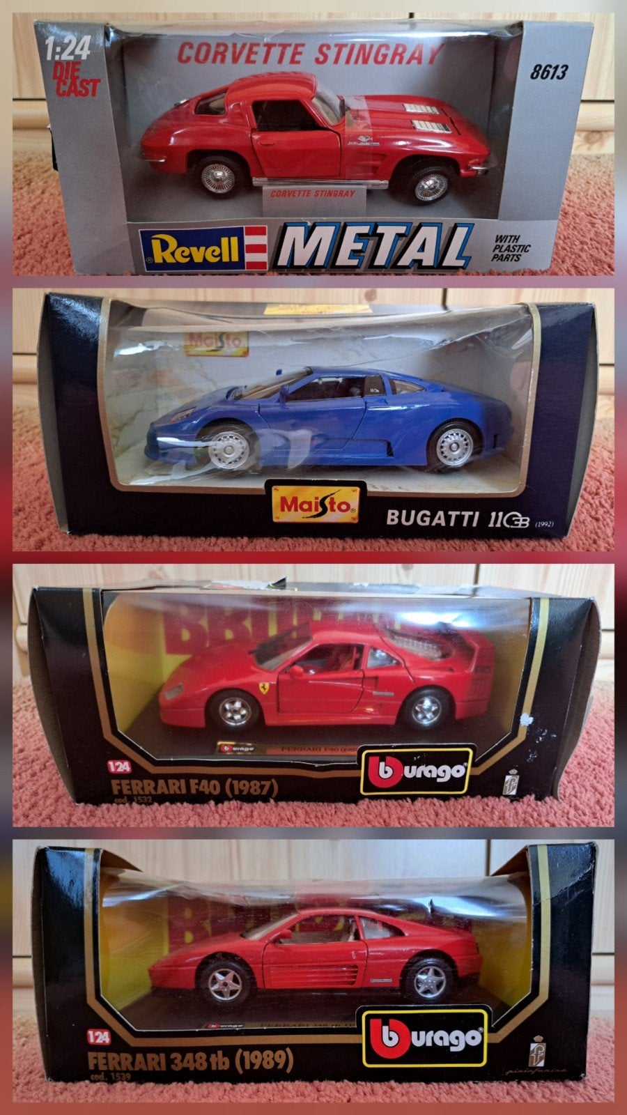 4 Modelauto's schaal 1:24 In één koop, Hobby en Vrije tijd, Modelauto's | 1:24, Nieuw, Ophalen of Verzenden