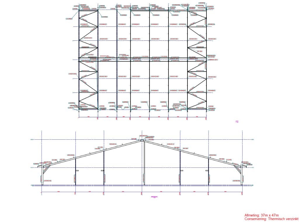 opslagloods, staalconstructie, stal, stalling, Ophalen, Gebruikt