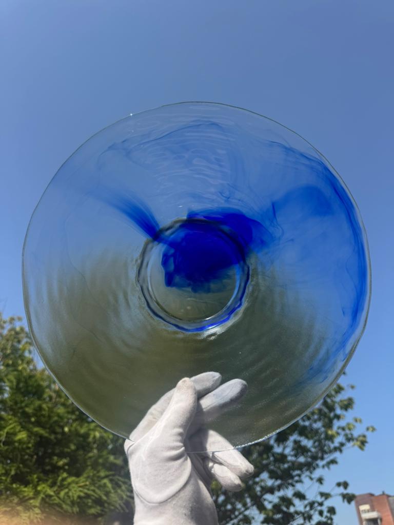 Murano kobaltblauwe swirl glazen schaal, Ophalen of Verzenden