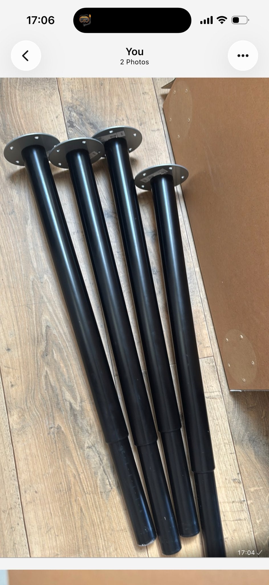 IKEA OLOV Tafelpoot Zwart - Verstelbaar (4 stuks), Huis en Inrichting, Tafelonderdelen, Ophalen, Tafelpoot, Gebruikt, Minder dan 50 cm