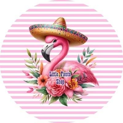 L1268 icing frosting flamingo 19cm eetbare taart print top, Ophalen of Verzenden, Nieuw, Taarten, Versiering