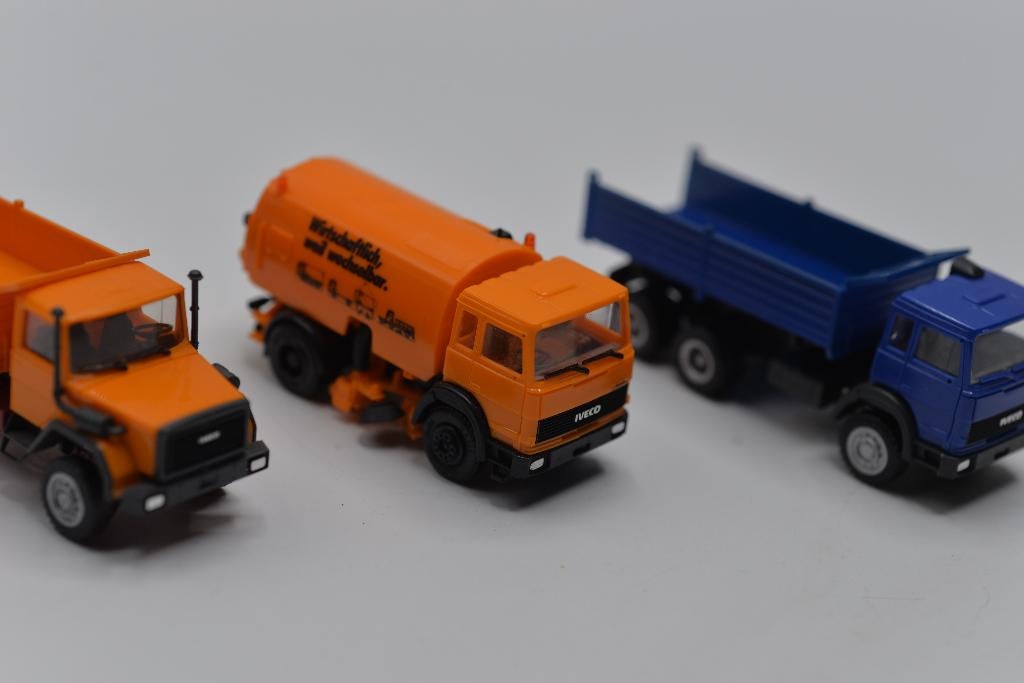 3X Herpa Iveco vrachtwagen, Gebruikt, -, -, Bus of Vrachtwagen