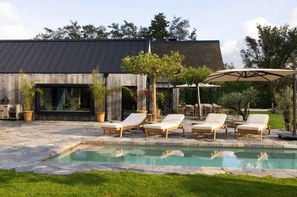 Flagstones Kavalas Bleu Greece 4-8pc 30-50mm voorraad aug, Tuin en Terras, Tegels en Klinkers, Natuursteeninfo BV, Nieuw, Hoofdweg 131 loodsen H en G -7371GG-Loenen