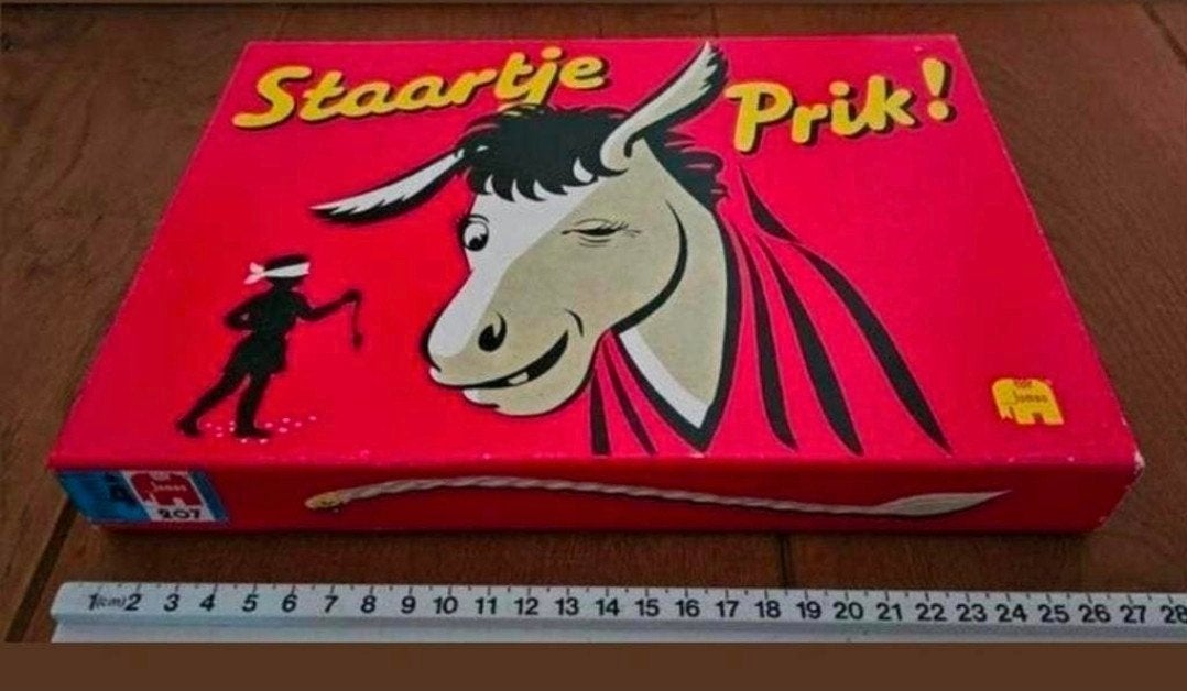 Staartje Prik- Org. Vintage spel- compleet- Verzend ook, Vijf spelers of meer, Ophalen, Gebruikt, Jumbo