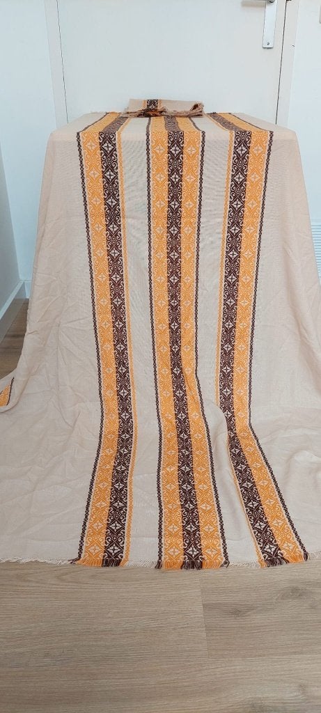 Vintage tafelkleed  4 servetten | Jaren 70   katoen 200x150, Eu, Eu, Ophalen of Verzenden, Zo goed als nieuw