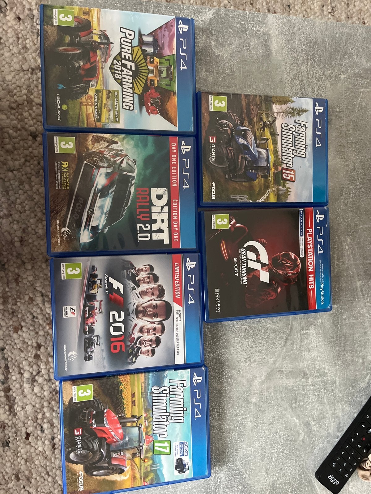 PS4 Games: Farming, Racing & F1 Collectie, Ophalen, Gebruikt, 1 speler, Vanaf 3 jaar