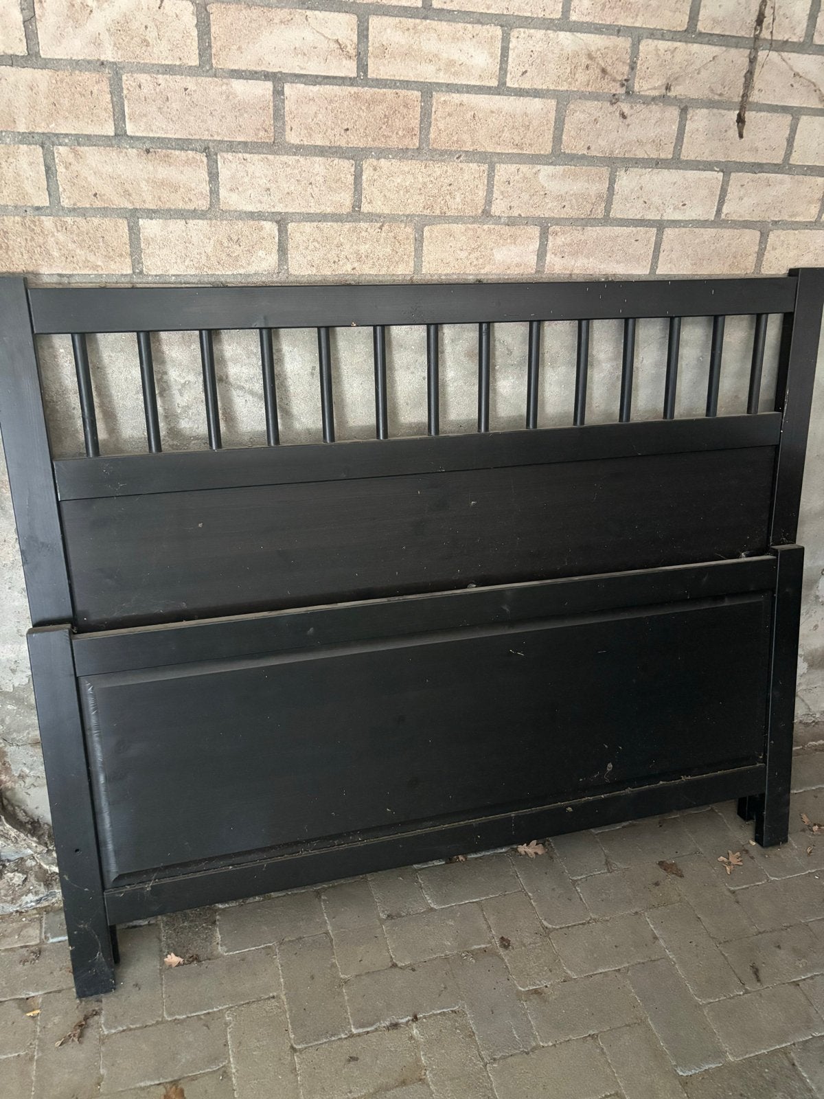 IKEA Hemnes bedframe 140x200 zwart, Ophalen, Gebruikt, Zwart, 140 cm