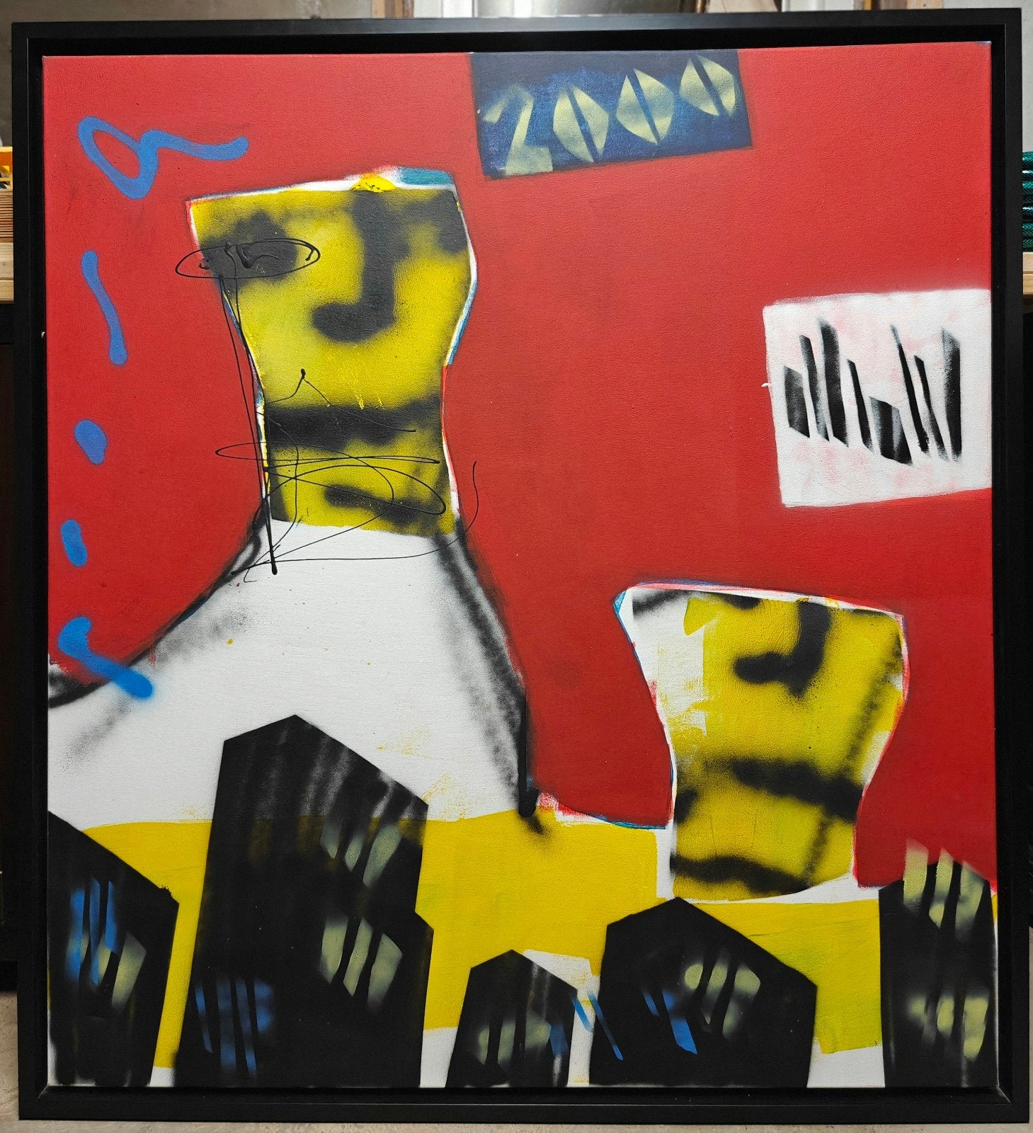 Herman Brood (1946-2001)- "Citywalk", Ophalen, Gesigneerd, Gemengde techniek, Figuren
