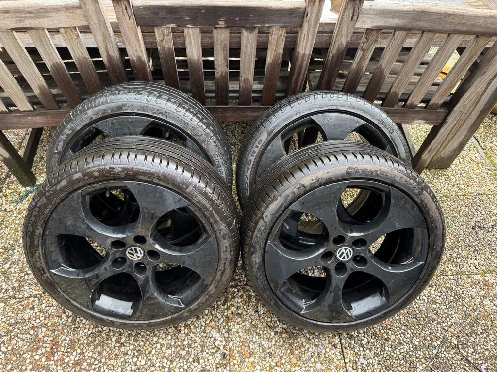 Zwarte Golf GTI model Denver velgen 18” 5x 100, Auto-onderdelen, Banden en Velgen, Ophalen, 18 inch, Velg(en), Zomerbanden