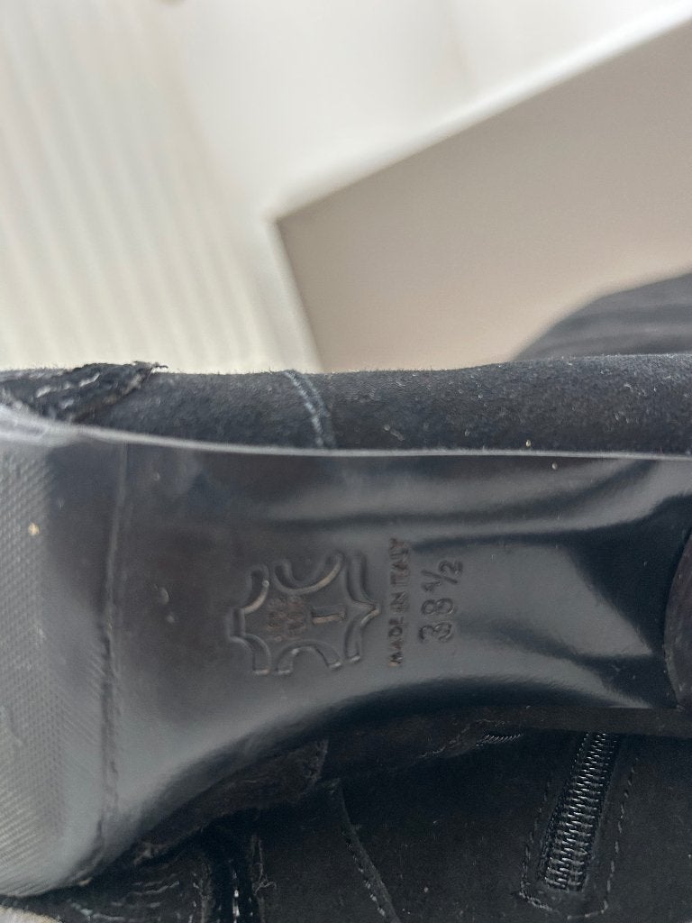 Mt 38,5 leren leer laarzen schoenen boots, Hoge laarzen, Zwart, Ophalen of Verzenden, Zo goed als nieuw