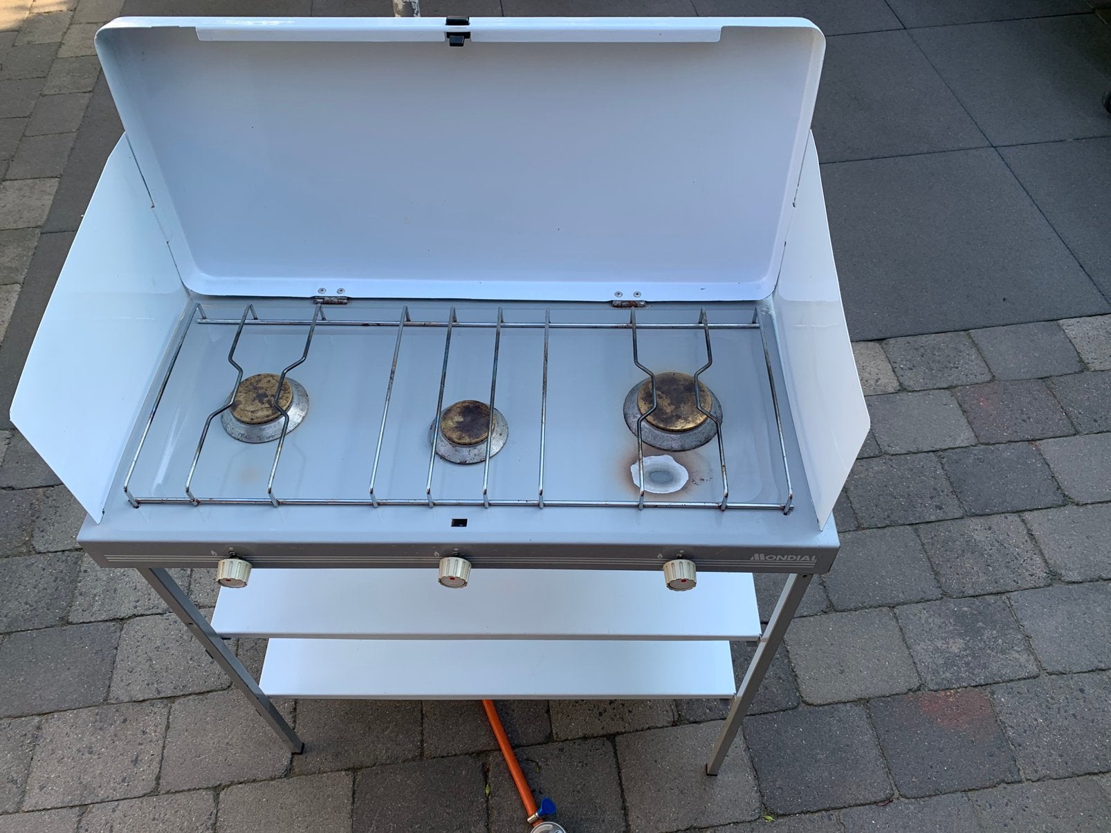 Te koop  3 pits camping gasstel, Ophalen, Gebruikt