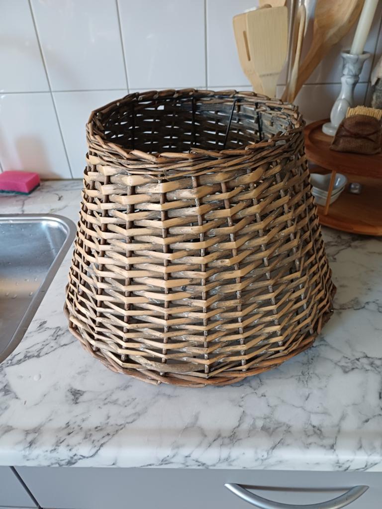 Rotan lampenkap landelijk, Huis en Inrichting, Lampen | Lampenkappen, Ophalen, Rond, Bruin, 25 tot 50 cm