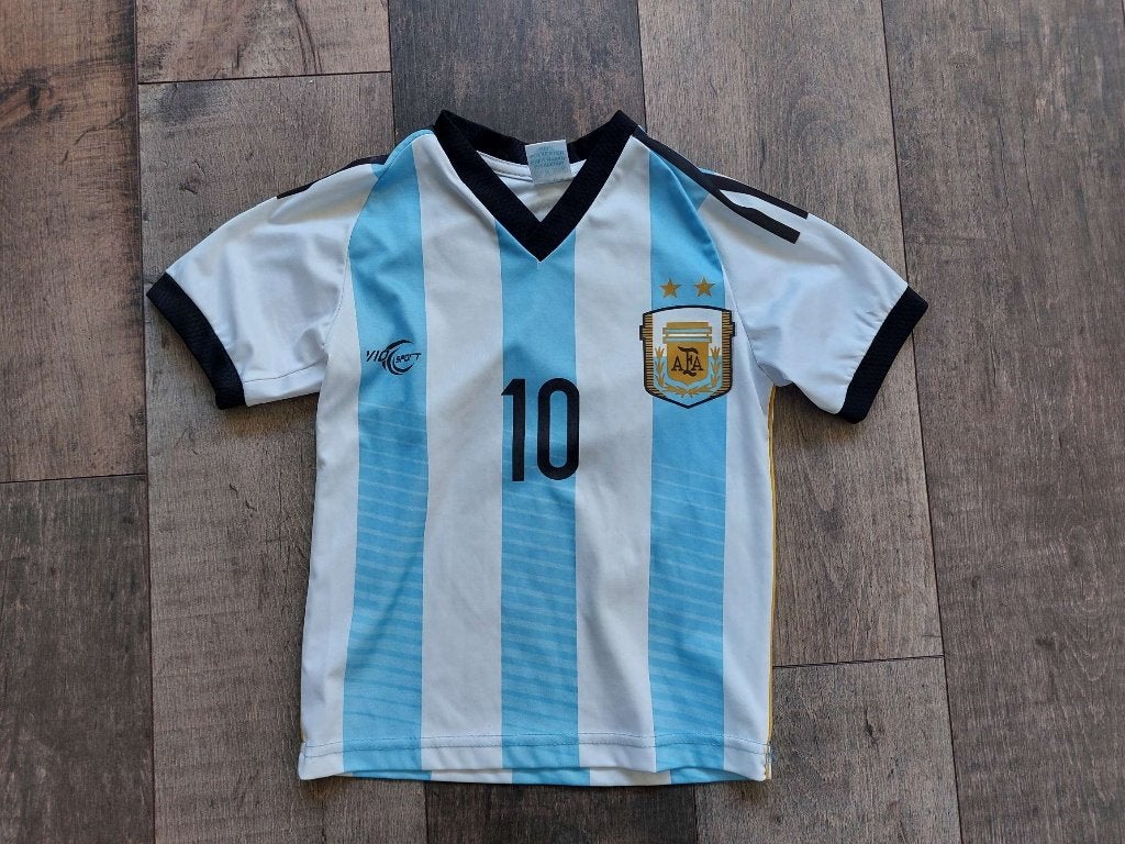 Argentinie Messi shirt voetbalshirt, Ophalen of Verzenden, Zo goed als nieuw, Jongen of Meisje, Sport- of Zwemkleding