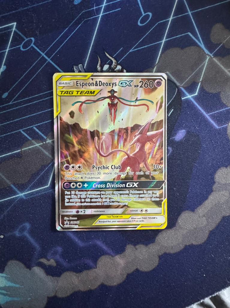 Espeon & Deoxys GX, Verzenden, Zo goed als nieuw, Losse kaart, Foil