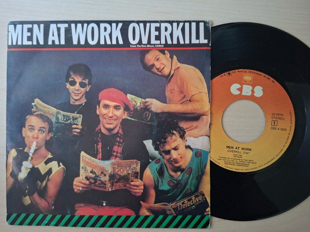 Men at work - Overkill, Cd's en Dvd's, Vinyl Singles, Zo goed als nieuw, Single, Pop, 7 inch, Ophalen of Verzenden