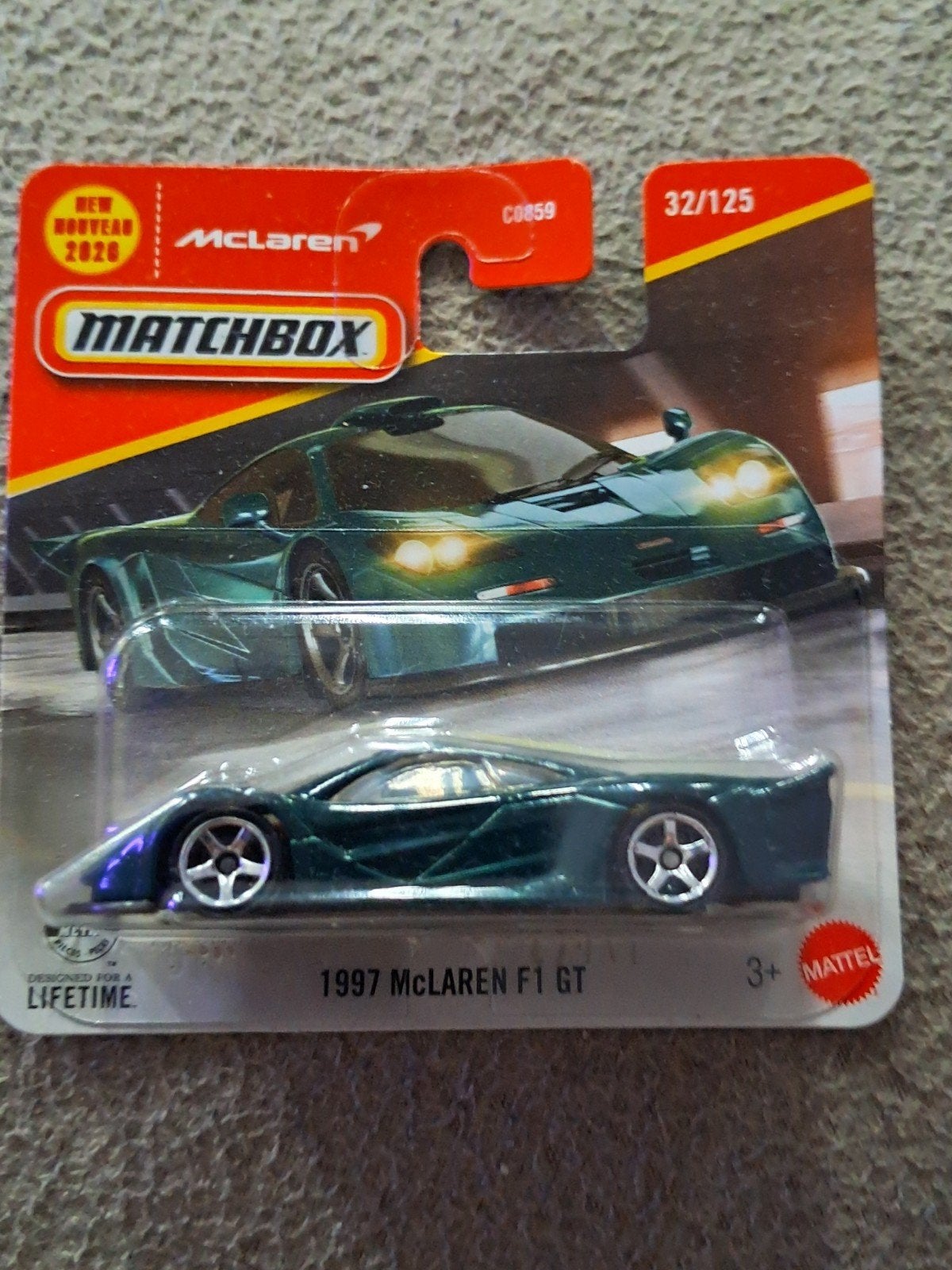 Matchbox 1997 McLaren F1 GT groen nieuw in verpakking, Ophalen of Verzenden, Nieuw, Auto