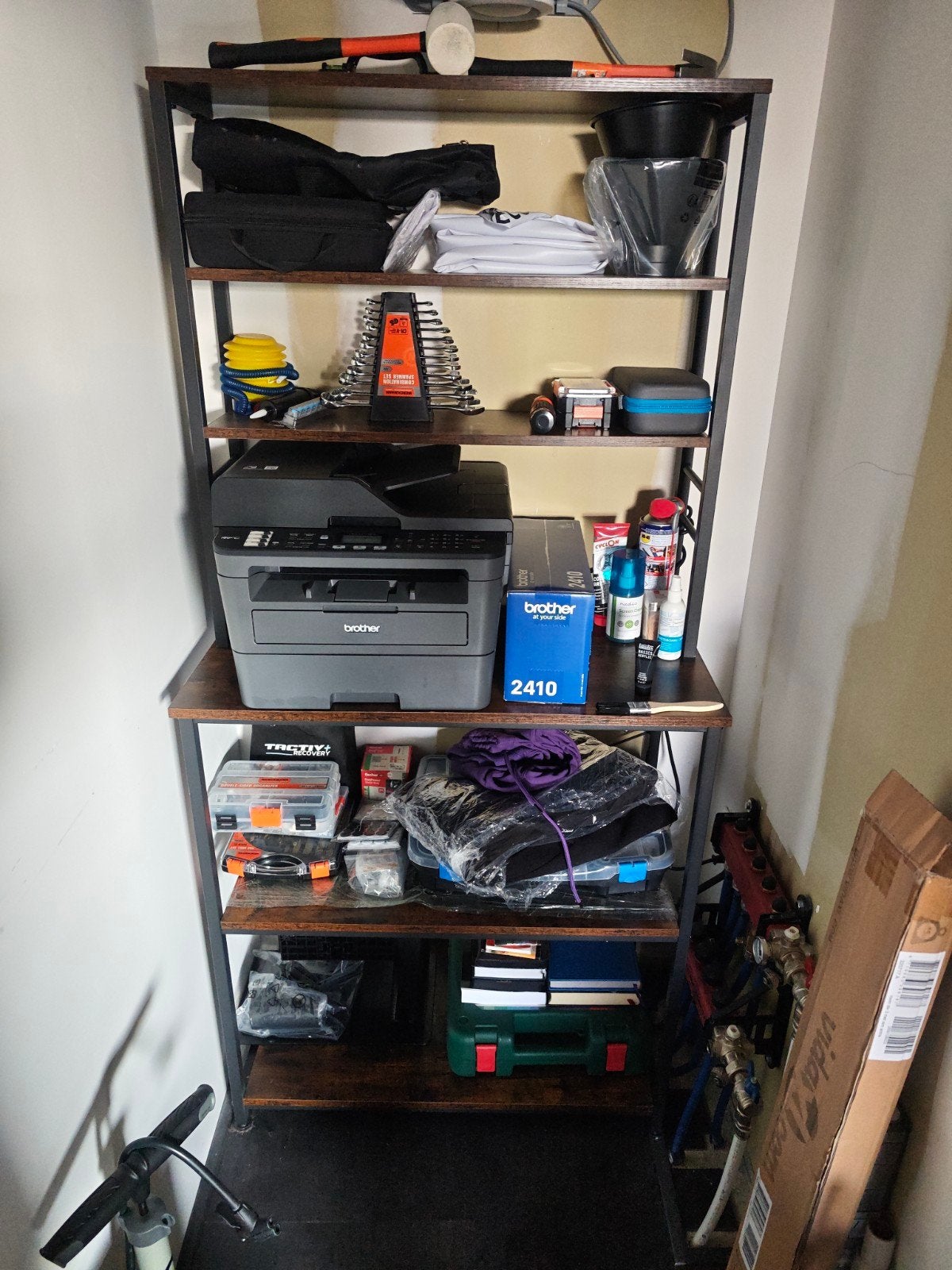 Storage Shelf – Heavy Duty Metal & Wood Rack, Garage/Closet, Ophalen of Verzenden, Zo goed als nieuw, Gereedschapsopslag, Overige merken