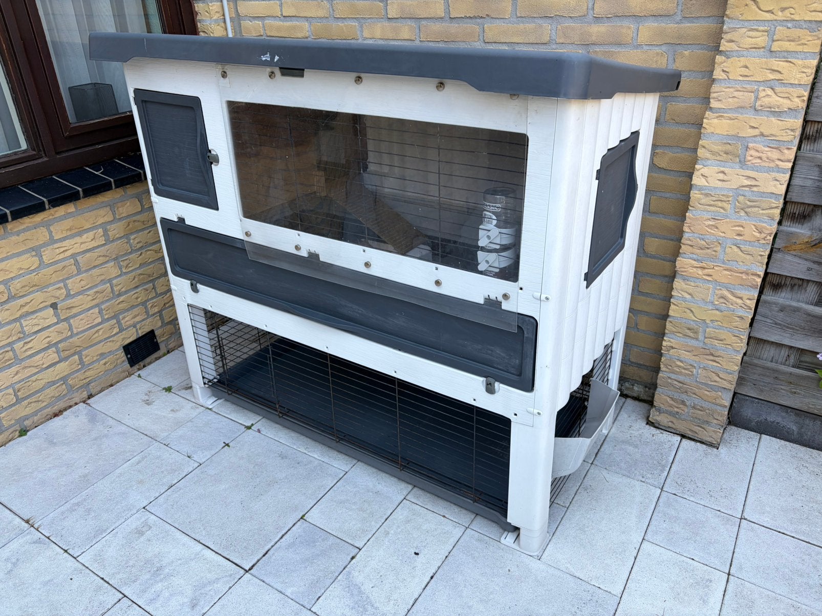 Buitenhok + Binnenhok + vervoersbox Compleet, Dieren en Toebehoren, Knaagdieren en Konijnen | Hokken en Kooien, Ophalen, 110 cm of meer