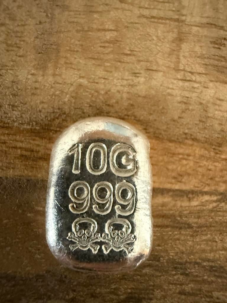11 Zilverbaartjes van 10 Gram - Puur Zilver 999, Postzegels en Munten, Edelmetalen en Baren, Ophalen of Verzenden, Zilver
