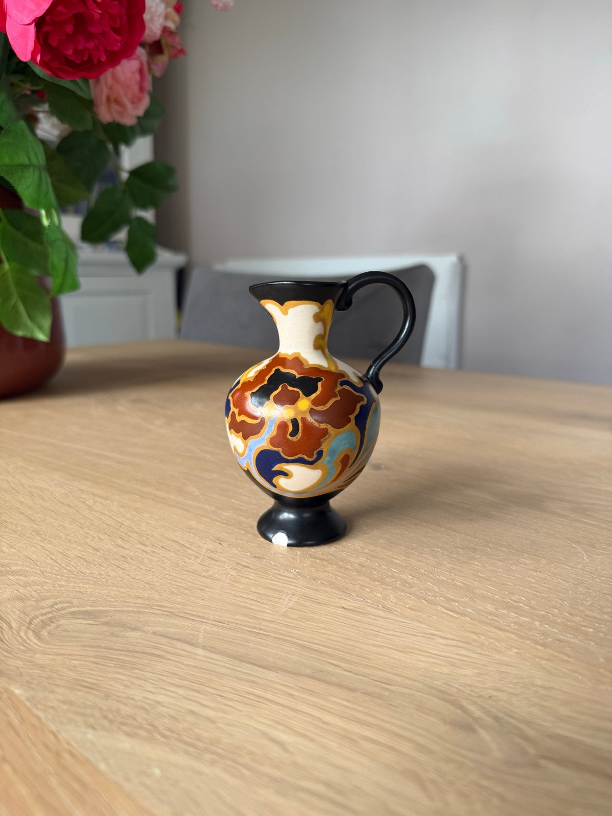 Antieke Regina Holland vaas, handgeschilderd, Antiek en Kunst, Ophalen of Verzenden