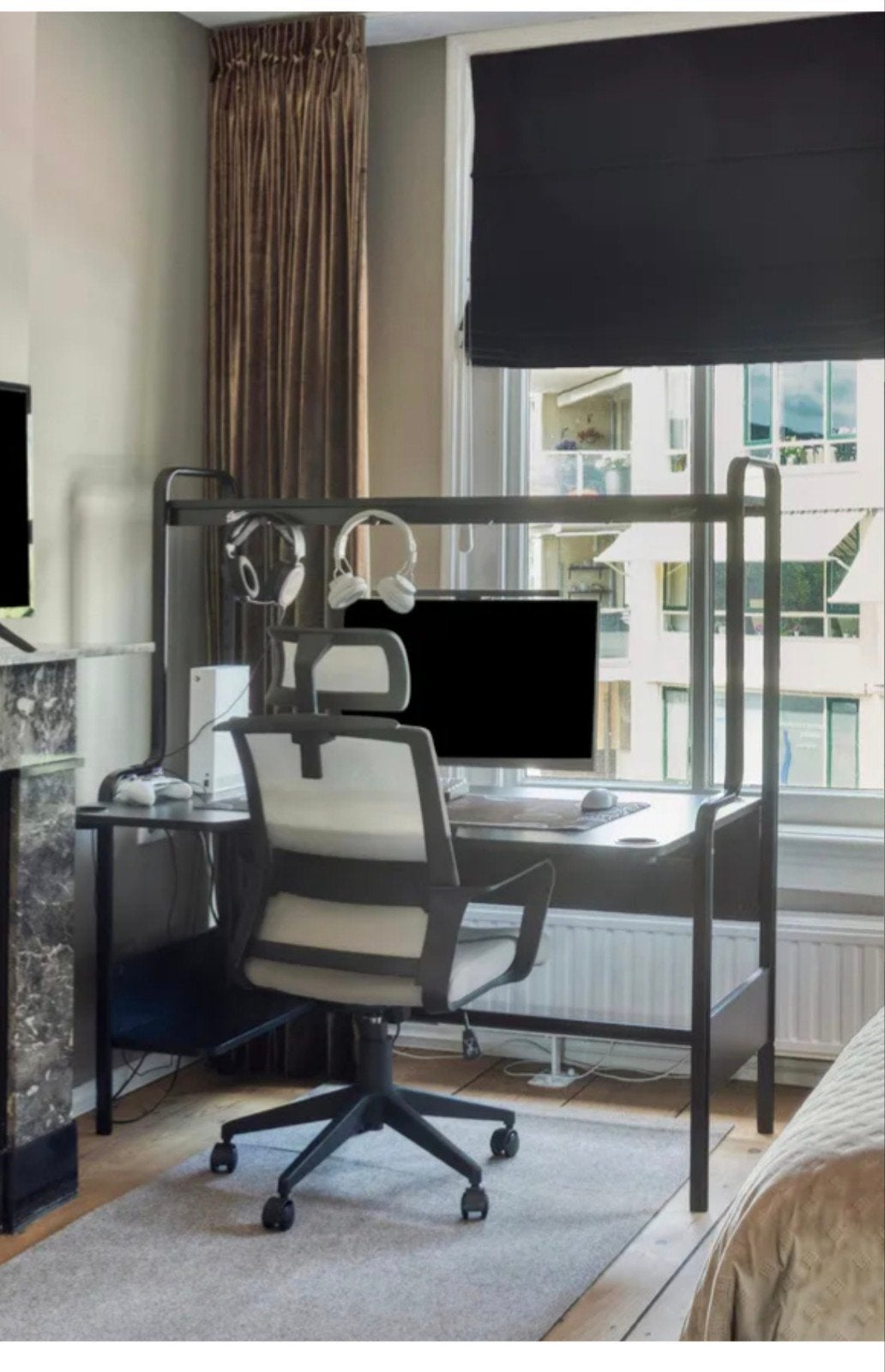 Bureau, Ophalen, Zwart, Gebruikt, Metaal
