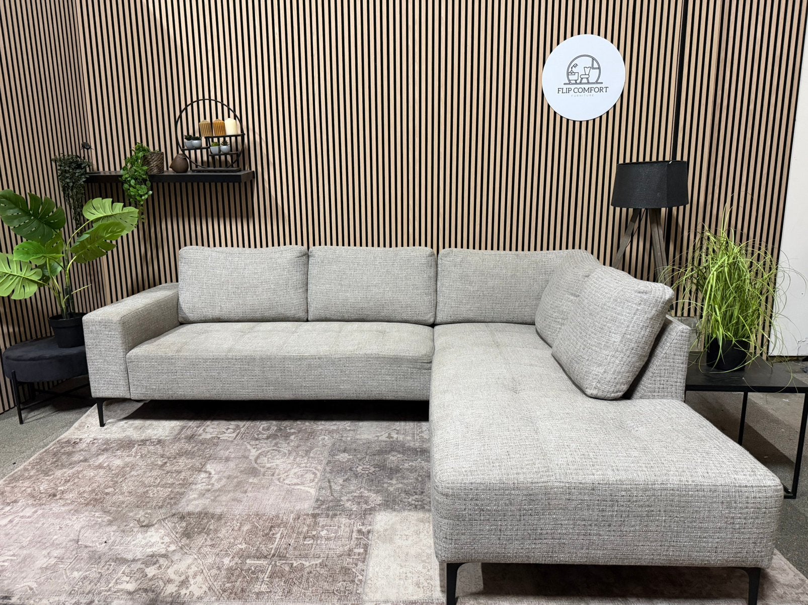 “GRATIS LEVERING” Grijs/beige hoekbank! 260x210, Beige, zand, zgan, 250 tot 300 cm, 125 tot 150 cm, Hoekbank