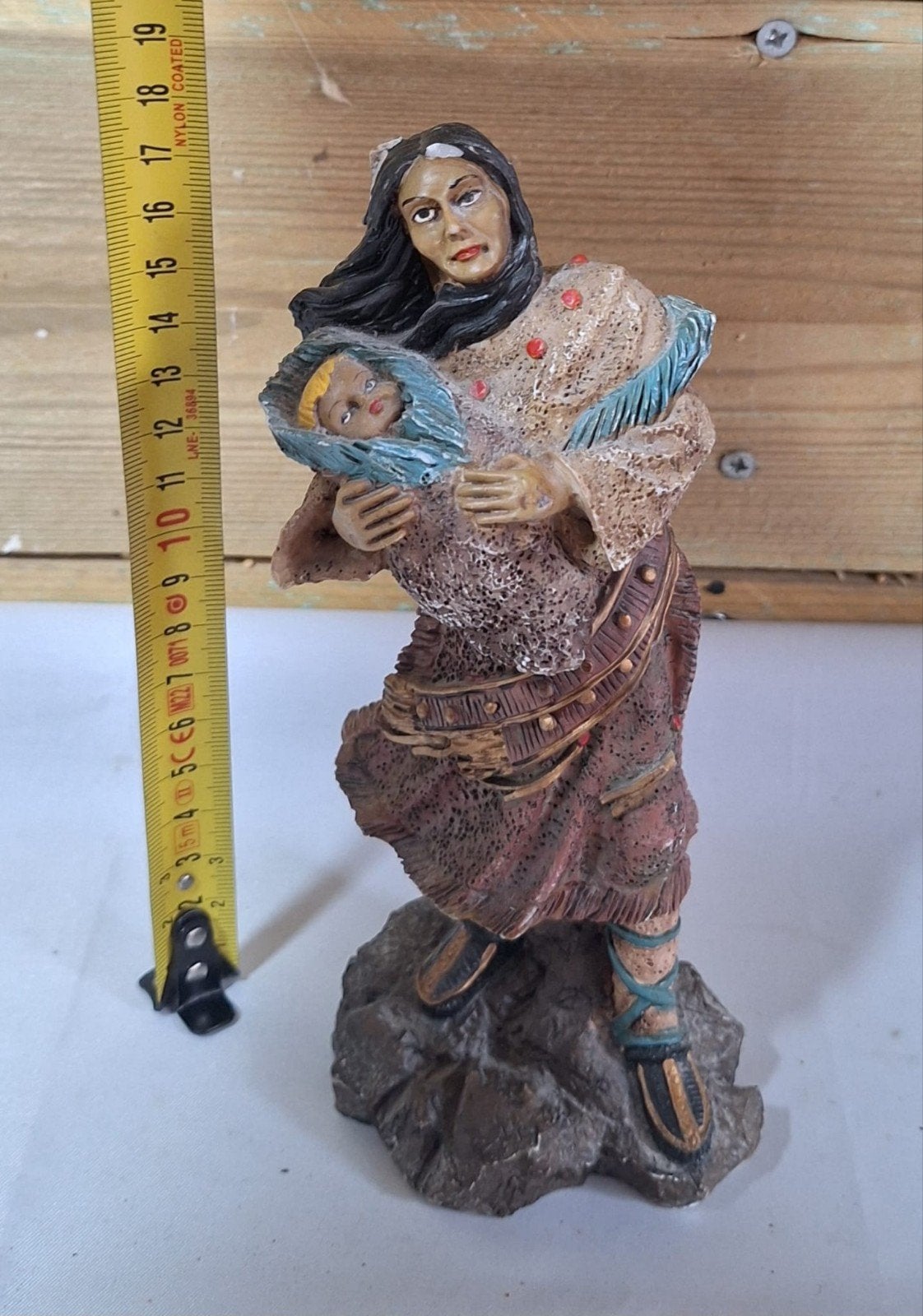 Indianenbeeld met baby, Ophalen of Verzenden, Gebruikt, Mens