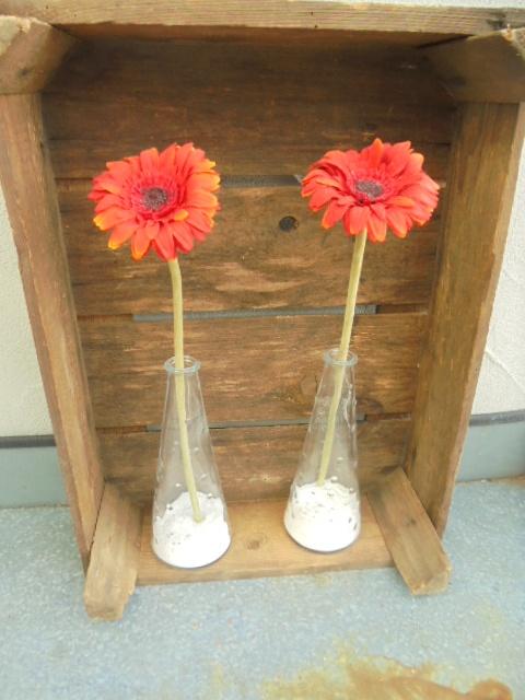VAAS VINTAGE 1990 TAPS 18,5x dia 7,5 cm Gerbera set 2 stuks, Ophalen of Verzenden