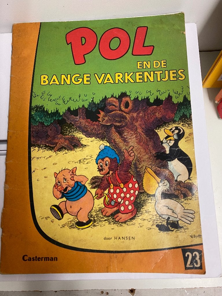 Pol en de Bange Varkentjes - Stripboek Casterman, Gelezen, Eén stripboek, Ophalen of Verzenden, Hansen
