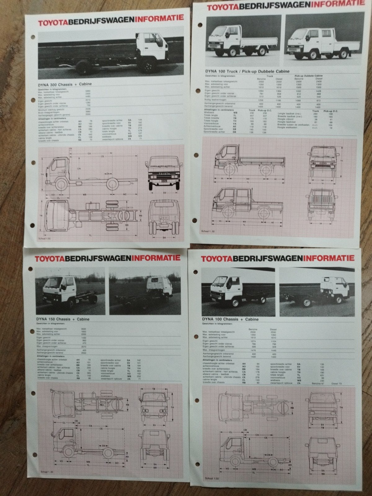 Toyota Bedrijfswageninformatie - Technische Gegevens 1987, Gelezen, Toyota, Ophalen of Verzenden, Toyota