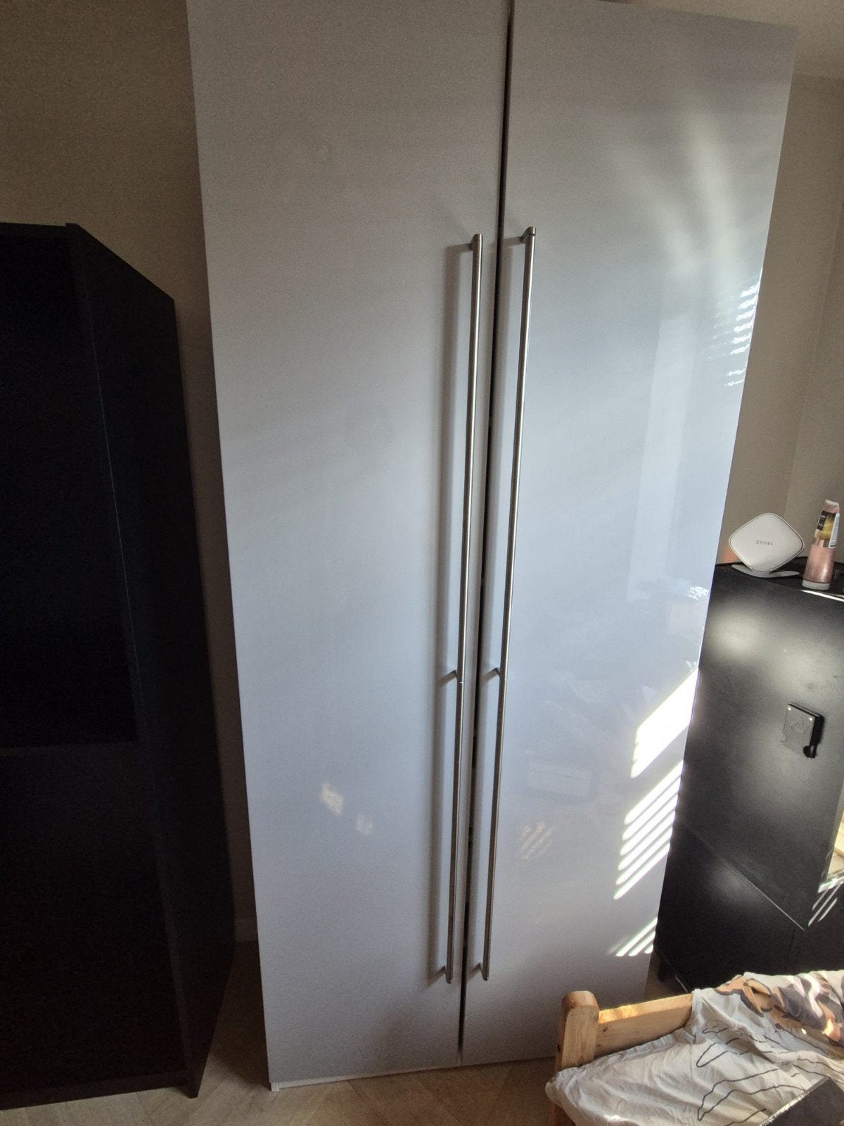 Ikea deuren Pax kast lichtgrijs glans incl scharnieren, Ophalen, Kunststof, 100 tot 150 cm, 200 cm of meer