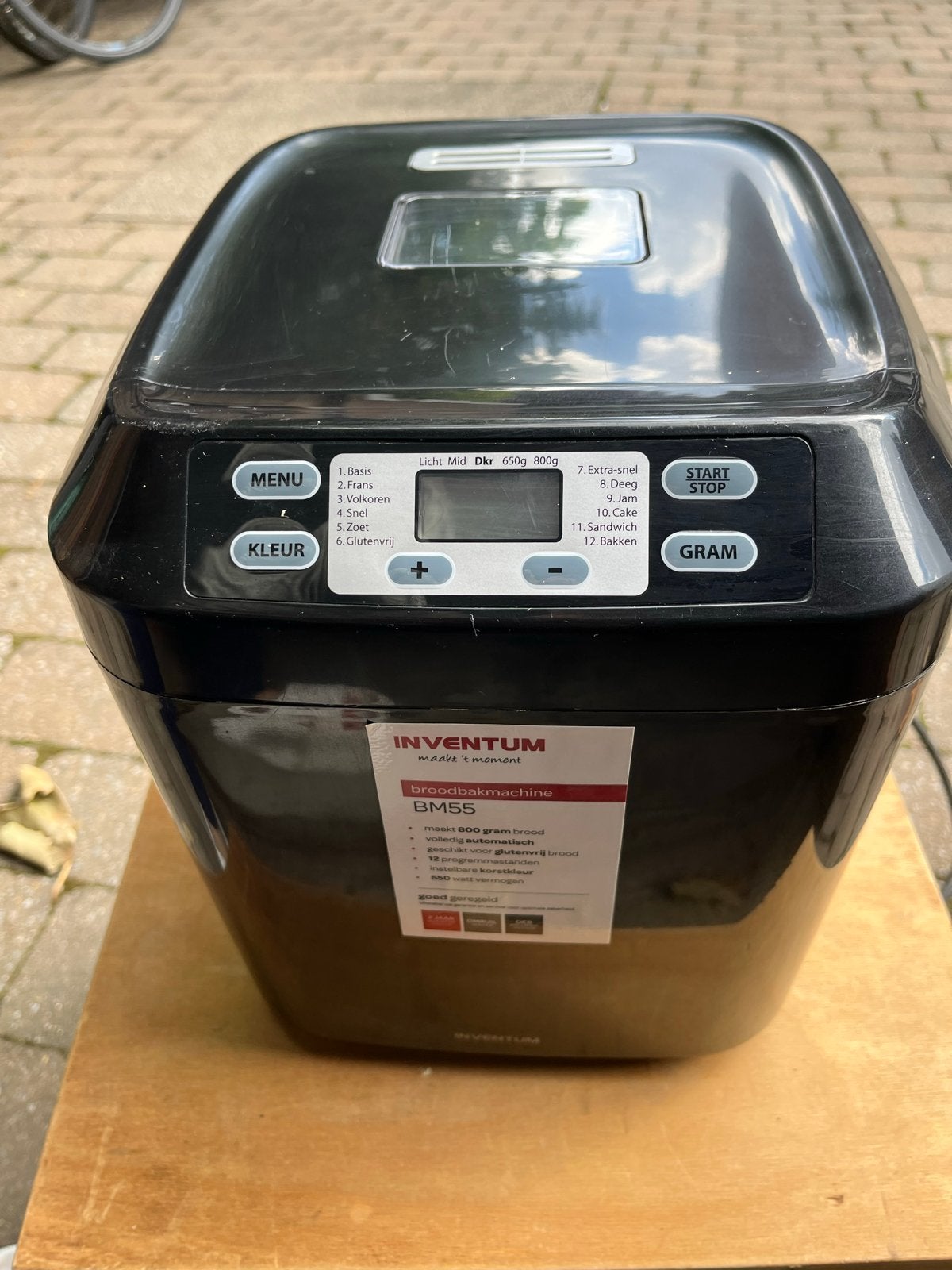 Inventum Broodbakmachine BM55 - Zwart, Gebruikt, 400 tot 800 gram deeg, Kijkvenster, Ophalen