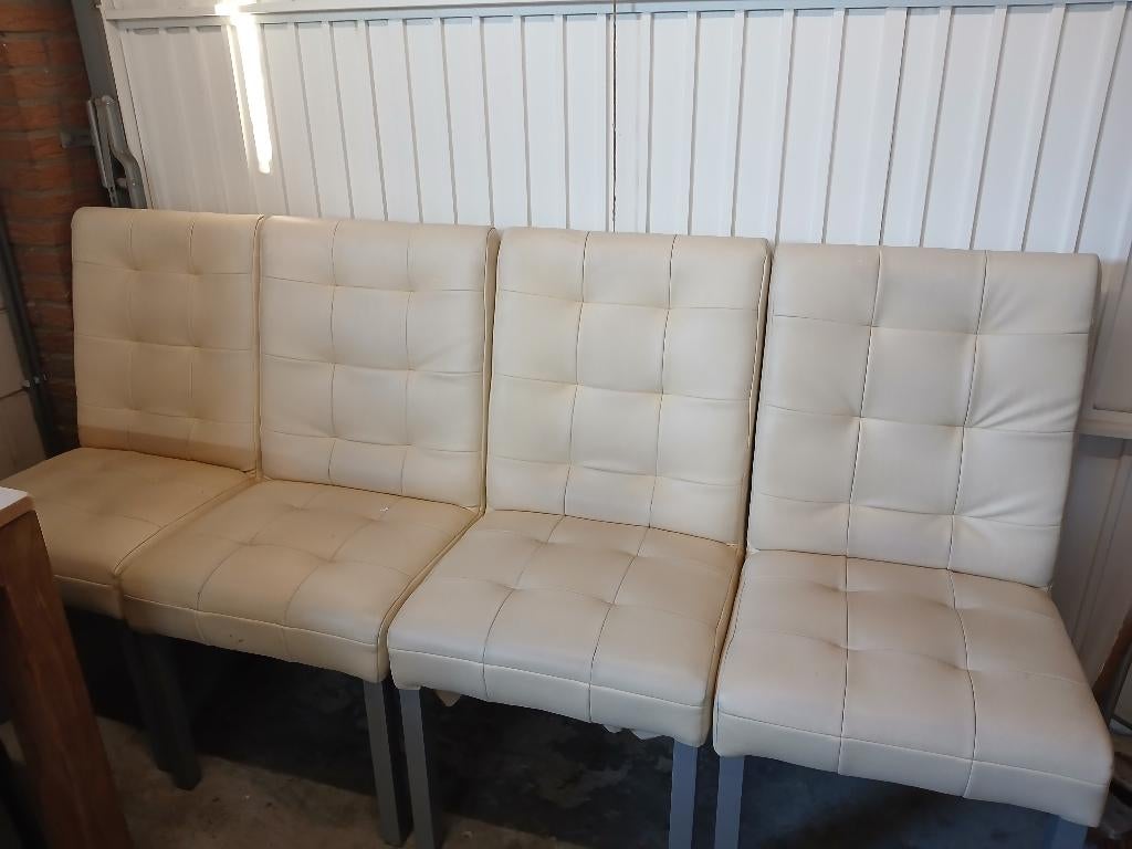 Eetkamerstoelen creme, Huis en Inrichting, Stoelen, Ophalen, Gebruikt, Overige kleuren, Vier