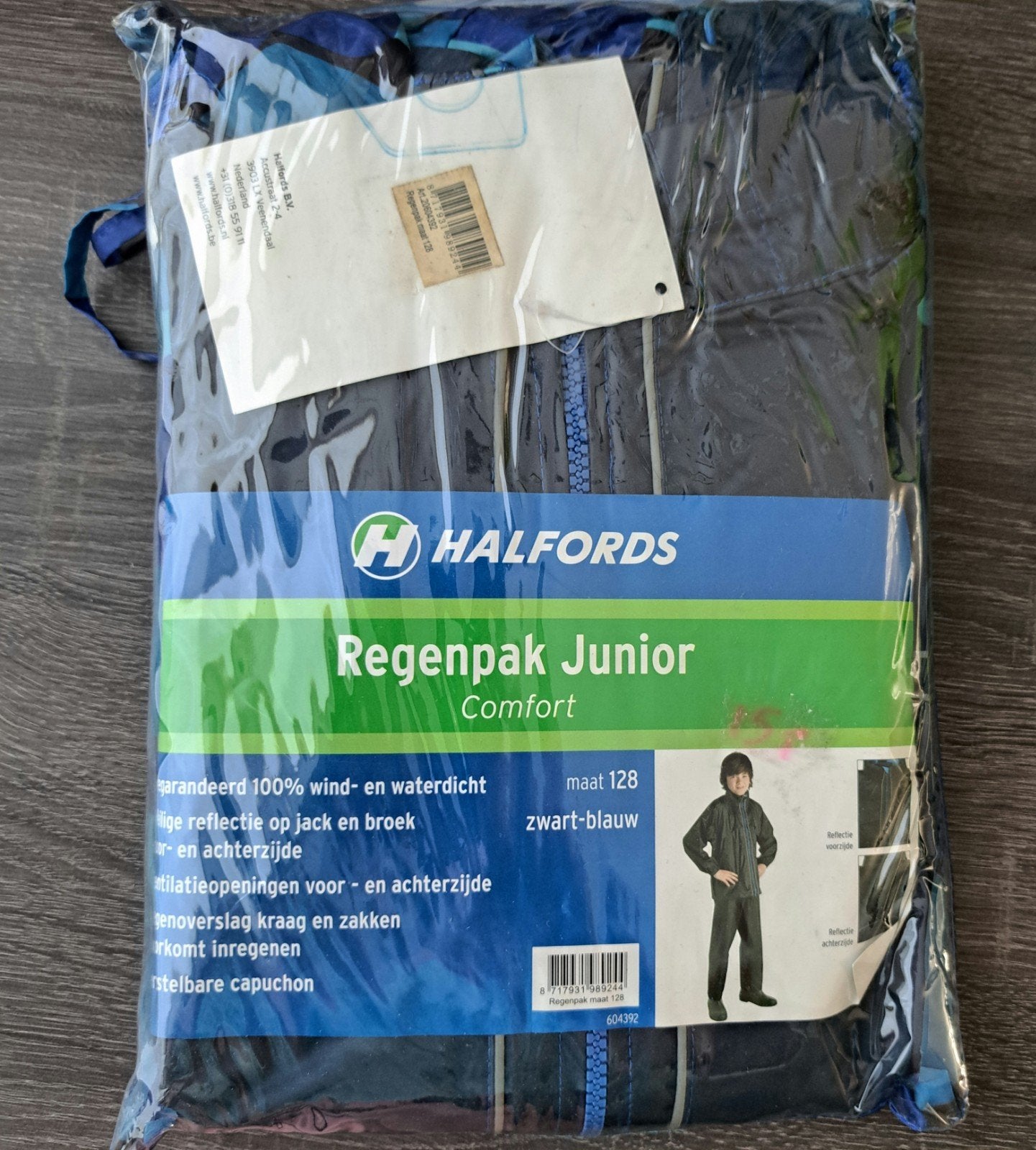 Halfords Regenpak Junior - Maat 128 Zwart-Blauw, Ophalen of Verzenden, Nieuw, Regenbroek, Kinderen