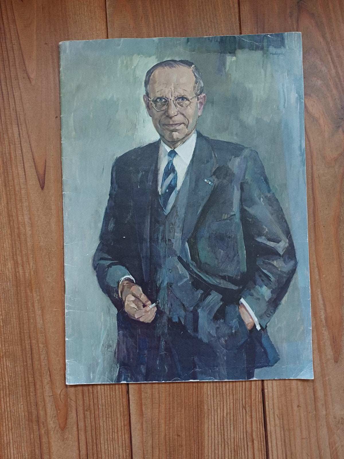 Reproductie van schilderij Ir. P.F.S. Otten door P. v.d. Mol, Ophalen of Verzenden