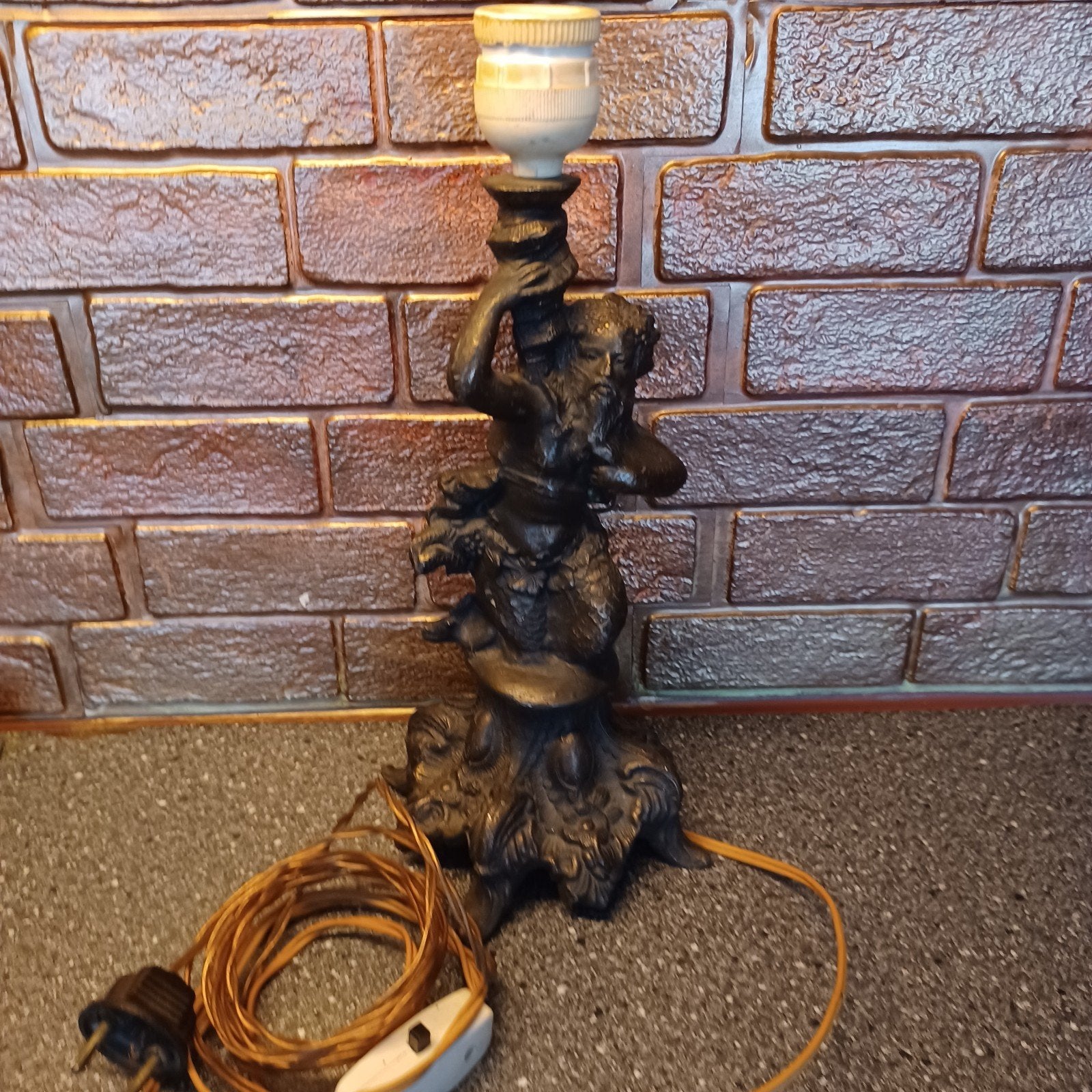 Bronzen neptunes lampje, Antiek en Kunst, Antiek | Lampen, Ophalen