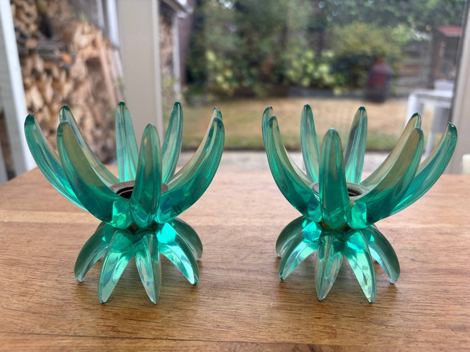 Set van 2 vintage Friedel kaarsenhouders, Ophalen of Verzenden, Glas