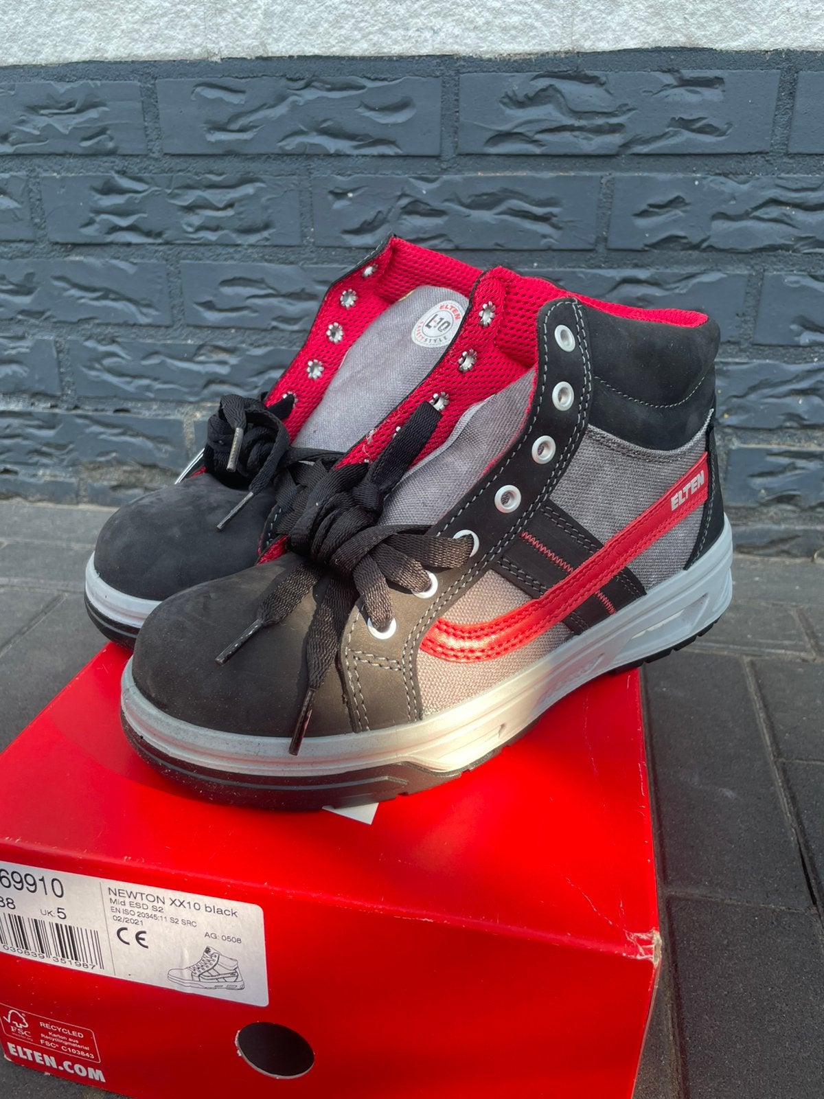 Elten veiligheidsschoen halfhoog Newton XX10 Black ESD S2, Zwart, Nieuw, Ophalen of Verzenden, Werkschoenen