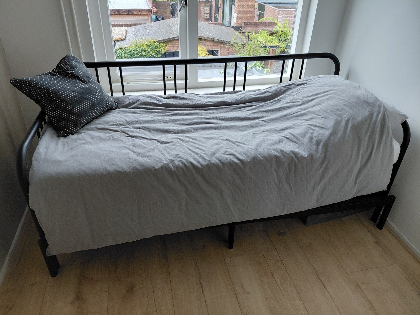 Fyredsdal Ikea bedbank, Ophalen, 90 cm, Eenpersoons, Modern, Scandinavisch