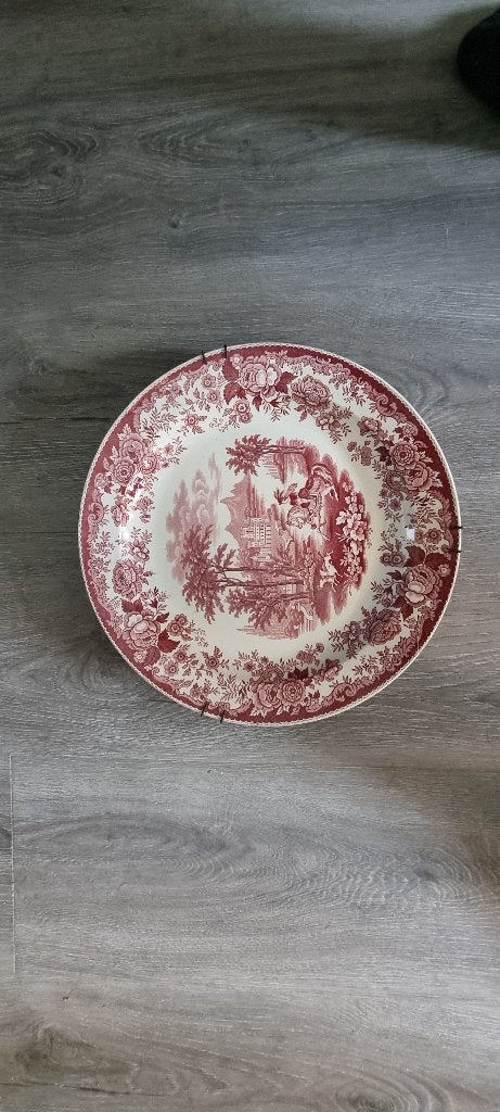 Vintage groot rose wandbord, Antiek en Kunst, Ophalen of Verzenden