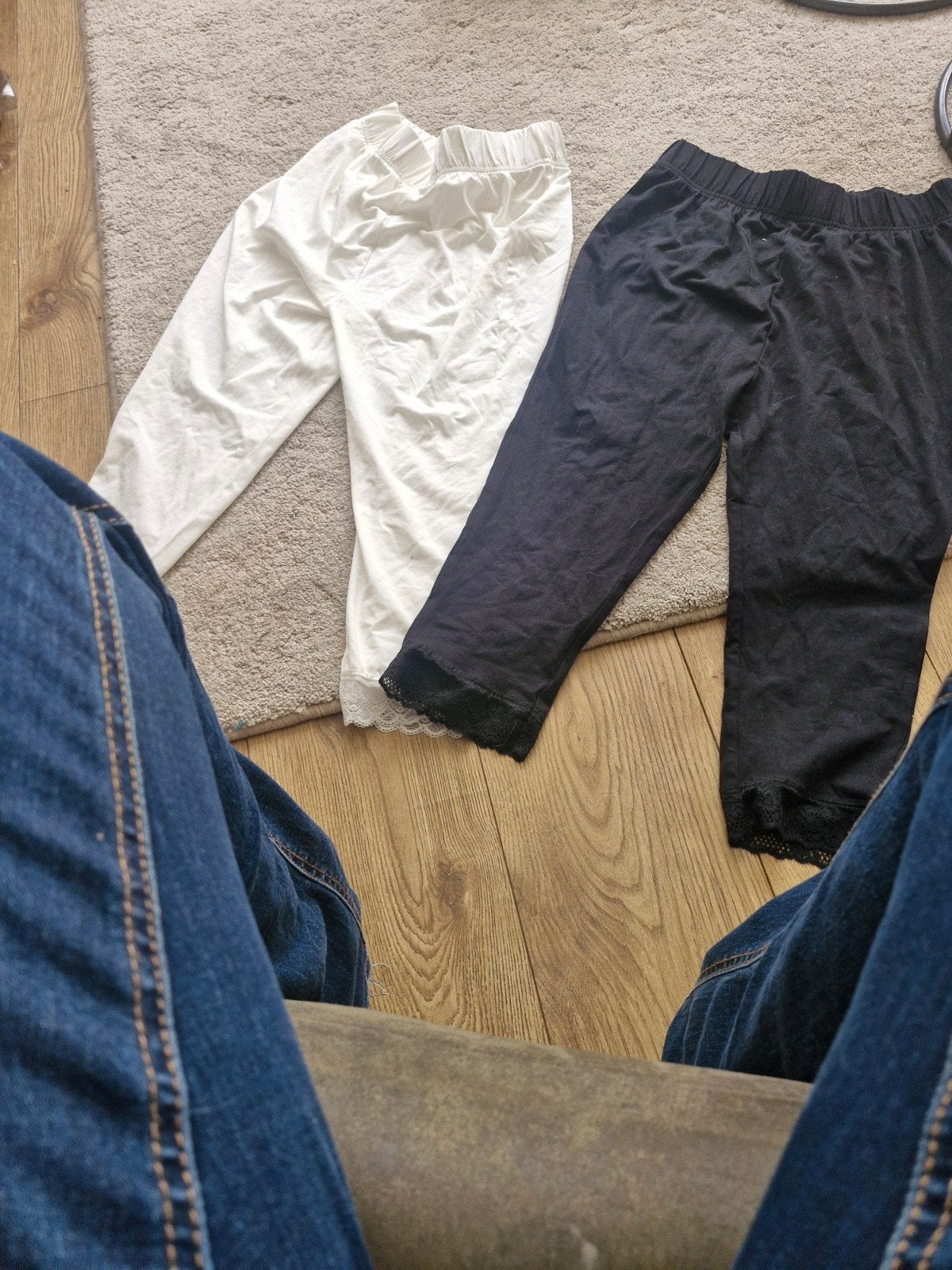 Set van 2 Leggings met Kant - Zwart en Wit, Kleding | Dames, Meerkleurig, Nieuw, Overige maten, Onbekend