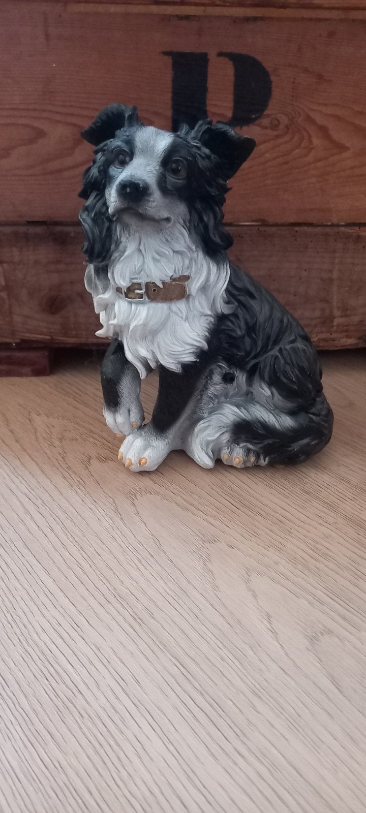 Hond beeldje met licht - Border Collie, Ophalen, Overige stijlen, Kunststof, Gebruikt