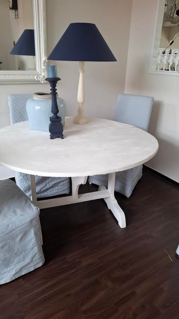Oude opklapbare vigneron tafel, diameter 1.30m, Antiek en Kunst, Ophalen